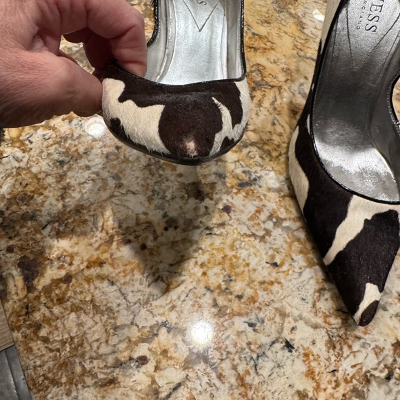 Guess by Marciano stylish faux cow print fur inspired stiletto high heels - Picture 16 of 16